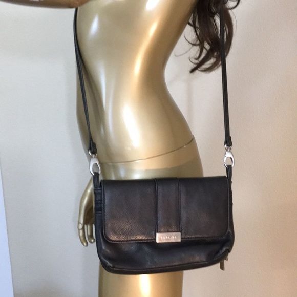 Perlina Handbags - Full grain PERLINA dark brown crossbody